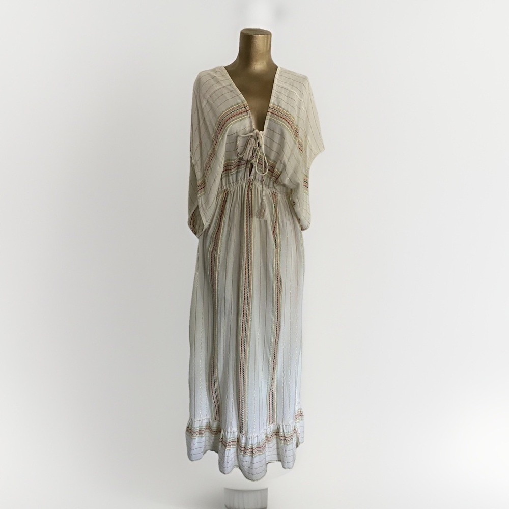 America & Beyond Aurora Rose Striped Maxi Dress Women'sSize Medium New With Tags